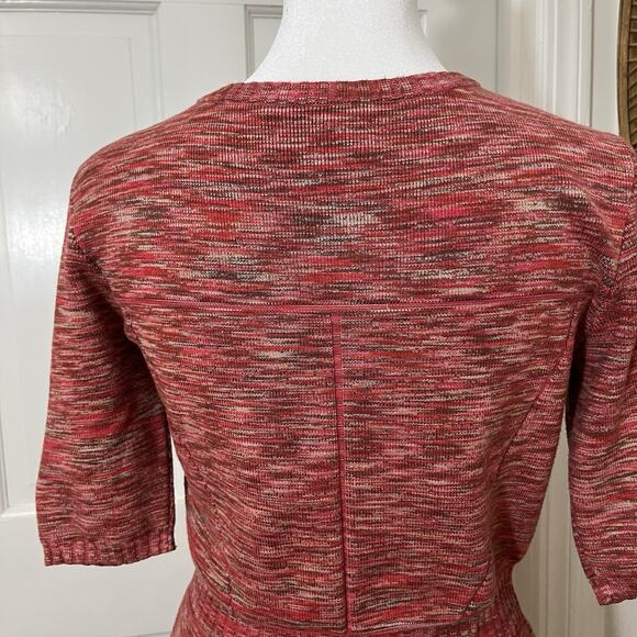 Phoebe Couture M Knit Pink Multi Stretch Knit Dress Career Office Classic - Picture 4 of 5